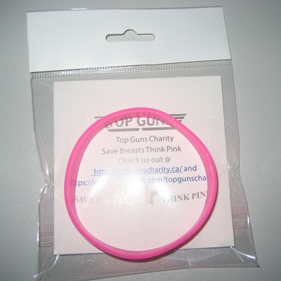 1/2" Breast Cancer Deboss-fill Wristband /Packaging