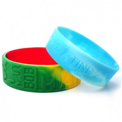 3/4" Custom Multi-Color Debossed Silicone Wristband