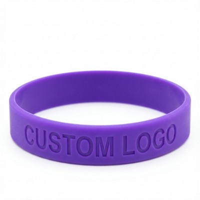 Customizable Silicone Wristbands With Debossed Logo Design.